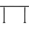 Outdoor Stair Railing Kit, 5 FT Handrails 0-5 Steps, Adjustable Angle Black Aluminum Stair Hand Rail for The Elderly