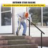 Outdoor Stair Railing Kit, 5 FT Handrails 0-5 Steps, Adjustable Angle Black Aluminum Stair Hand Rail for The Elderly